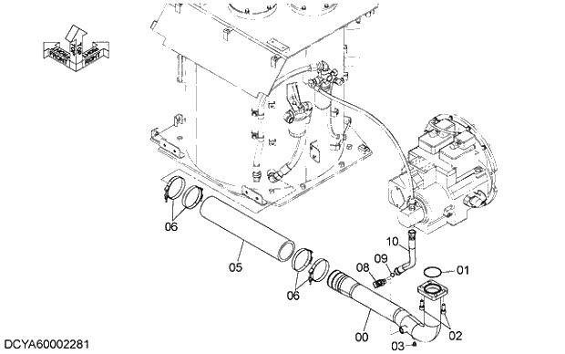 Схема запчастей Hitachi ZX470H-5G - 001 SUCTION PIPING 05 HYDRAULIC PIPING