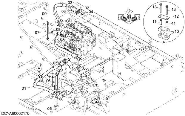 Схема запчастей Hitachi ZX470LCR-5G - 002 DELIVERY PIPING 05 HYDRAULIC PIPING