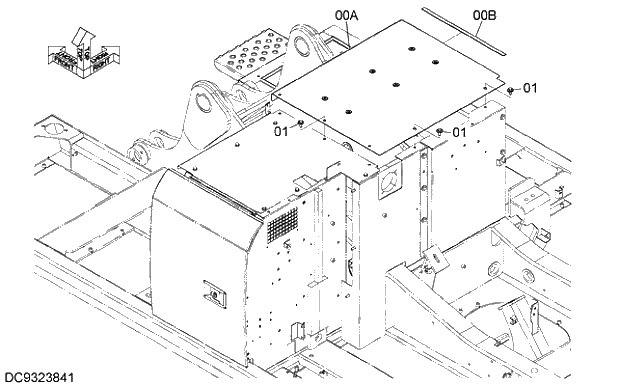 Схема запчастей Hitachi ZX200-5G - 010 COVER (3) 01 FRAME,COVER