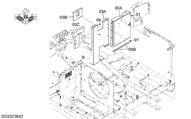 Схема запчастей Hitachi ZX210LCH-5G - 011 COVER (4) 01 FRAME,COVER