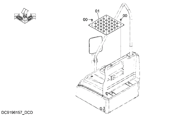 Схема запчастей Hitachi ZX210K-5G - 023 ANTI SLIP COVER (TOOL BOX) 01 FRAME,COVER