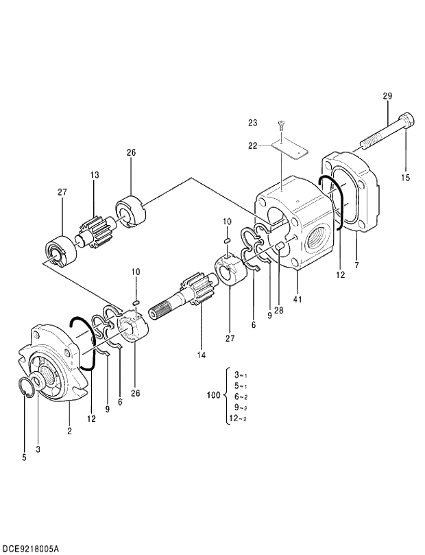 Схема запчастей Hitachi ZX280-5G - 007 PUMP;GEAR 01 PUMP