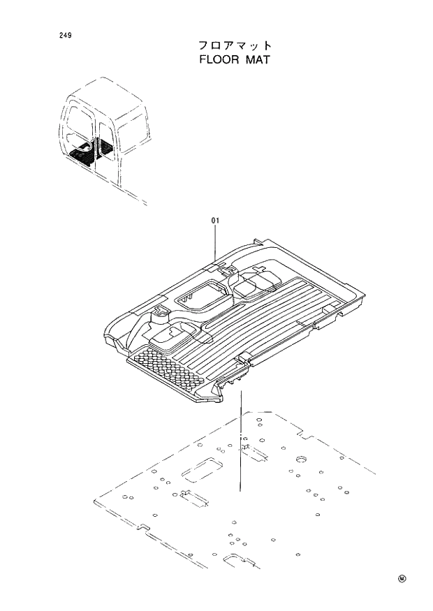 Схема запчастей Hitachi EX60-5 - 249 FLOOR MAT (050001 -). 01 UPPERSTRUCTURE