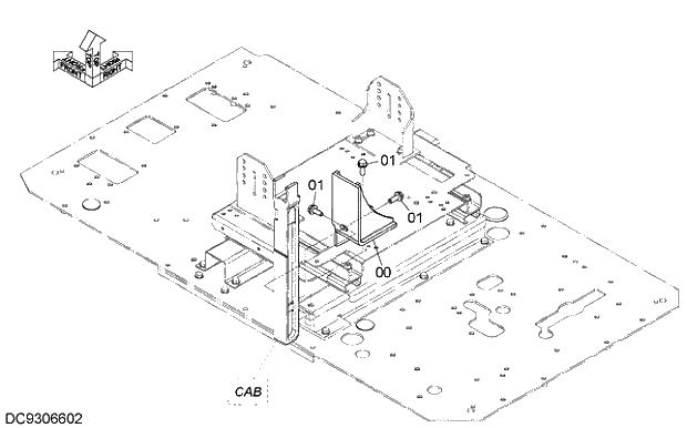 Схема запчастей Hitachi ZX240-5G - 029 CAB SUPPORT 08 CAB