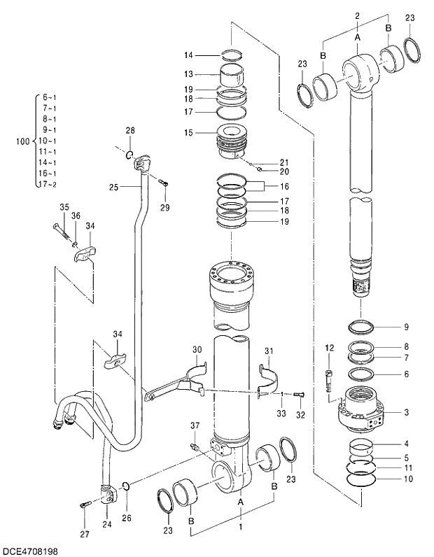 Схема запчастей Hitachi ZX250LCK-5G - 001 CYL.;BOOM (R) 05 CYLINDER