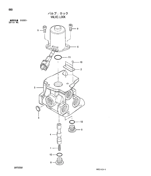 Схема запчастей Hitachi ZX180W-3 - 069 VALVE LOCK. 03 VALVE