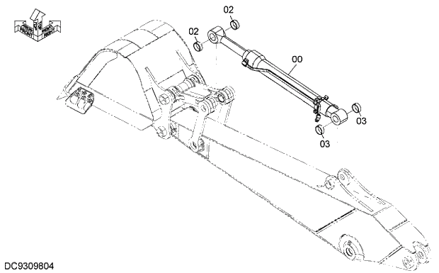 Схема запчастей Hitachi ZX250H-5G - 023 BUCKET CYLINDER 12 FRONT-END ATTACHMENTS