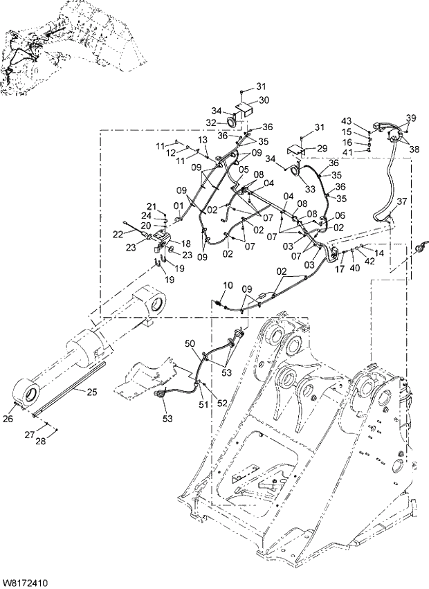 Схема запчастей Hitachi ZW310 - 001 ELECTRICAL PARTS(FRONT). 05 ELECTRICAL SYSTEM