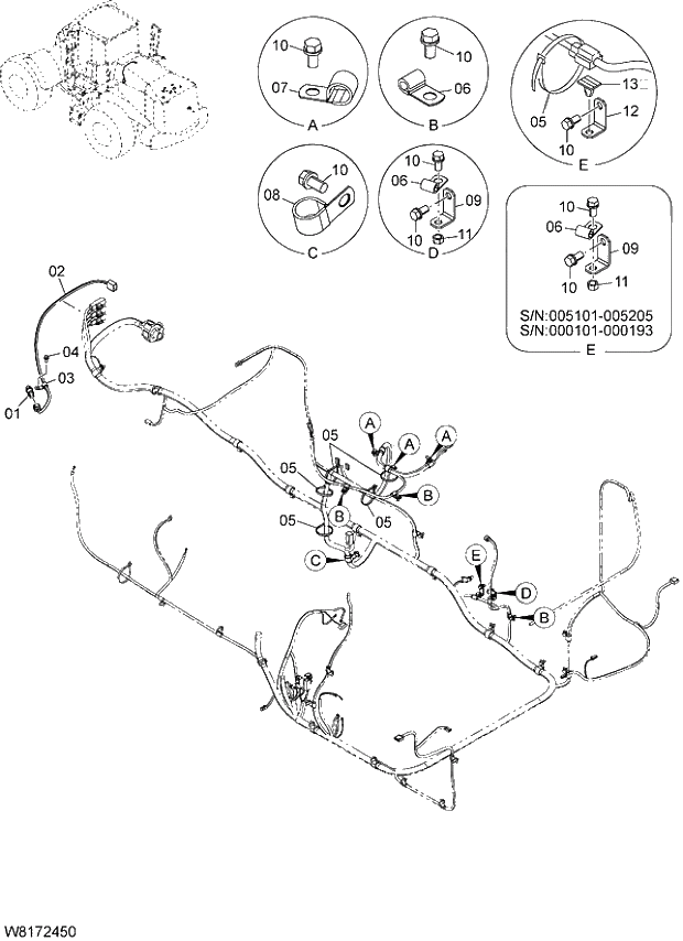 Схема запчастей Hitachi ZW310A - 003 ELECTRICAL PARTS(REAR)(2). 05 ELECTRICAL SYSTEM