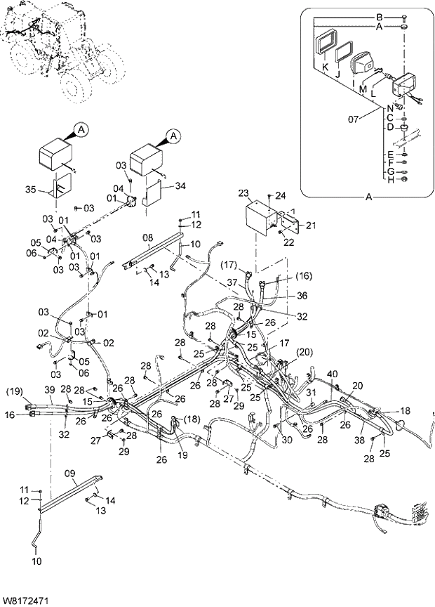 Схема запчастей Hitachi ZW310A - 006 ELECTRICAL PARTS(REAR)(4). 05 ELECTRICAL SYSTEM