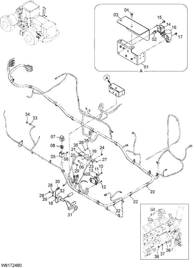 Схема запчастей Hitachi ZW310 - 007 ELECTRICAL PARTS(REAR)(5). 05 ELECTRICAL SYSTEM