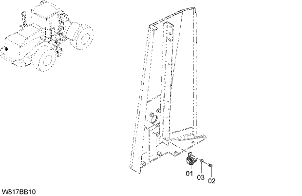 Схема запчастей Hitachi ZW310A - 008 REVERSE BUZZER(BB001). 05 ELECTRICAL SYSTEM