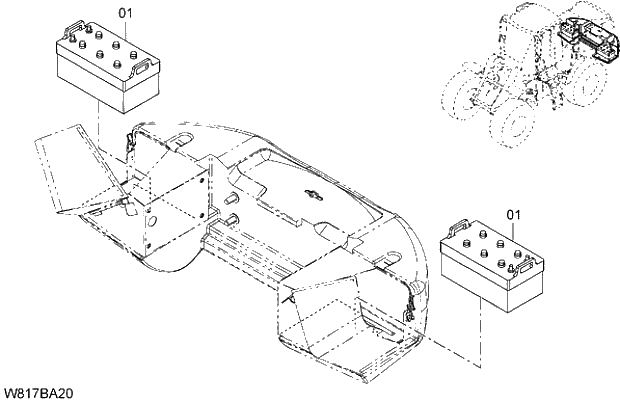 Схема запчастей Hitachi ZW310A - 011 LARGE CAPACITY BATTERY(BA002). 05 ELECTRICAL SYSTEM