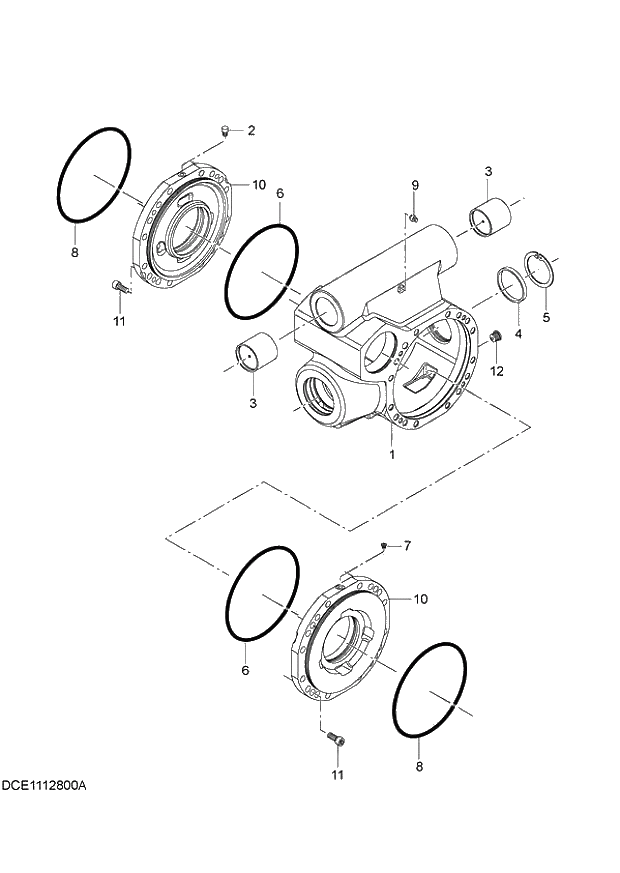 Схема запчастей Hitachi ZX140W-3 - 446 AXLE FRONT (1-5) ( CEB CED 002001-005000, CEA 020001-050000). 06 POWER TRAIN