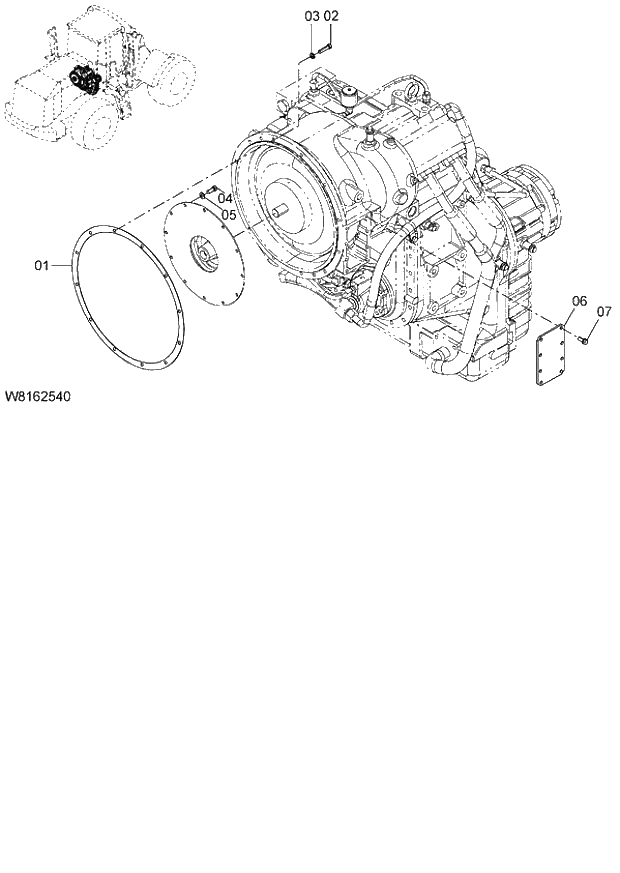 Схема запчастей Hitachi ZW220 - 025_TORQUE CONVERTER 6CG,HCG,HEG (005101-009999). 02 POWER TRAIN