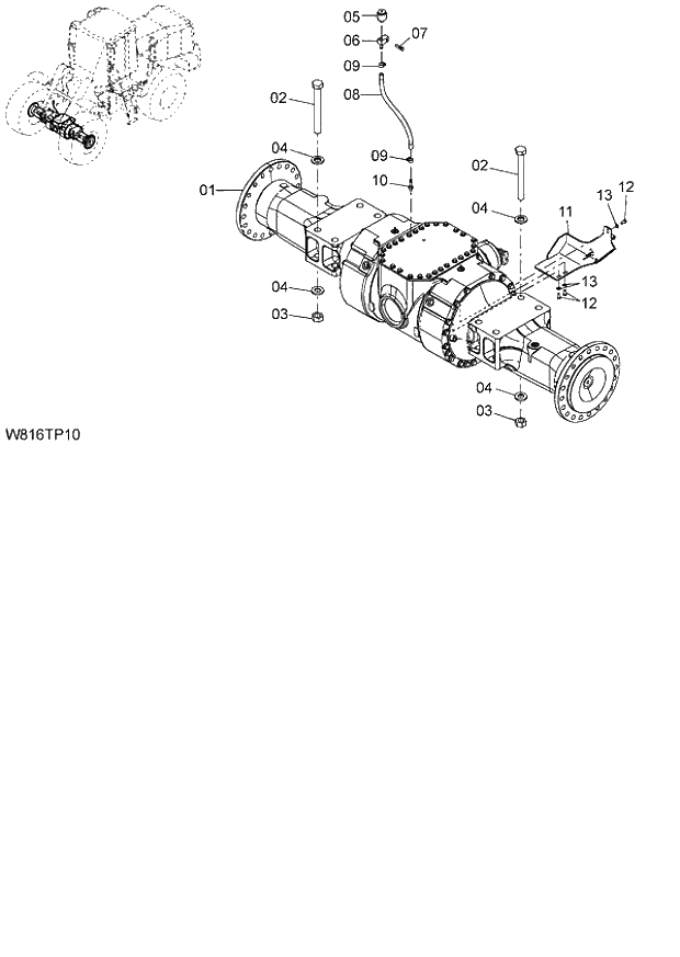 Схема запчастей Hitachi ZW220 - 028_FRONT AXLE(TPD) (000101-004999, 005101-). 02 POWER TRAIN