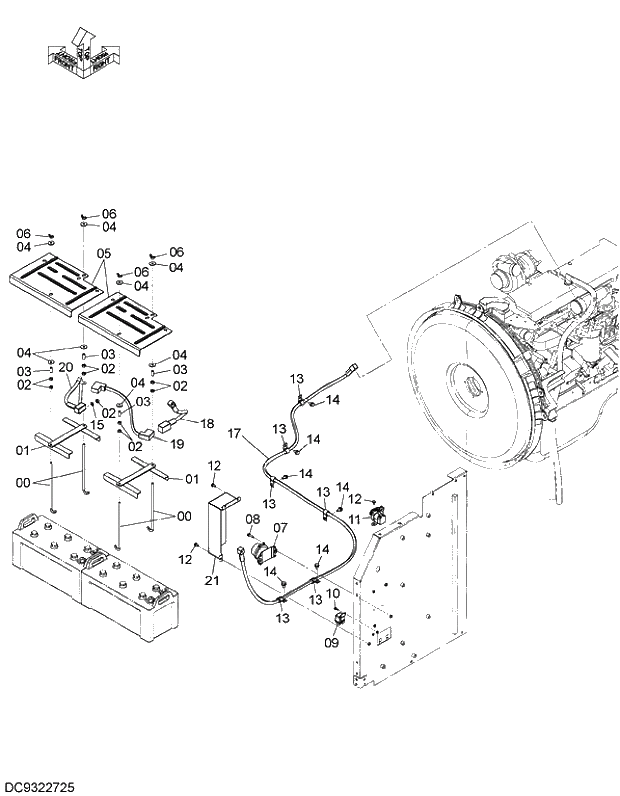 Схема запчастей Hitachi ZX330LC-5G - 001 ELECTRIC PARTS (1) 07 ELECTRIC SYSTEM