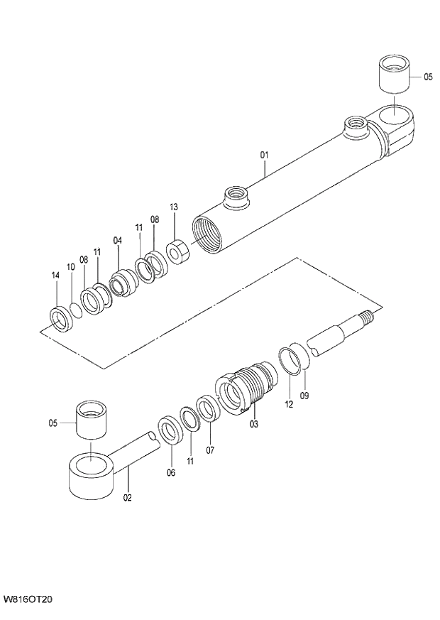 Схема запчастей Hitachi ZW220 - 279_CYLINDER COUPLER (OTC) (000101-004999, 005101-). 04 CYLINDER