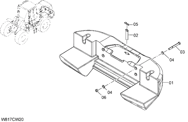 Схема запчастей Hitachi ZW310A - 006 COVER(1). 03 CHASSIS