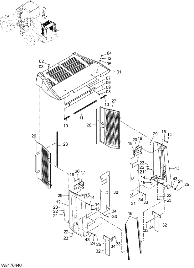 Схема запчастей Hitachi ZW310 - 007 COVER(2). 03 CHASSIS