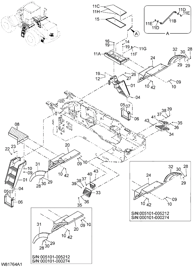 Схема запчастей Hitachi ZW310 - 021 FLOOR BOARD(2). 03 CHASSIS