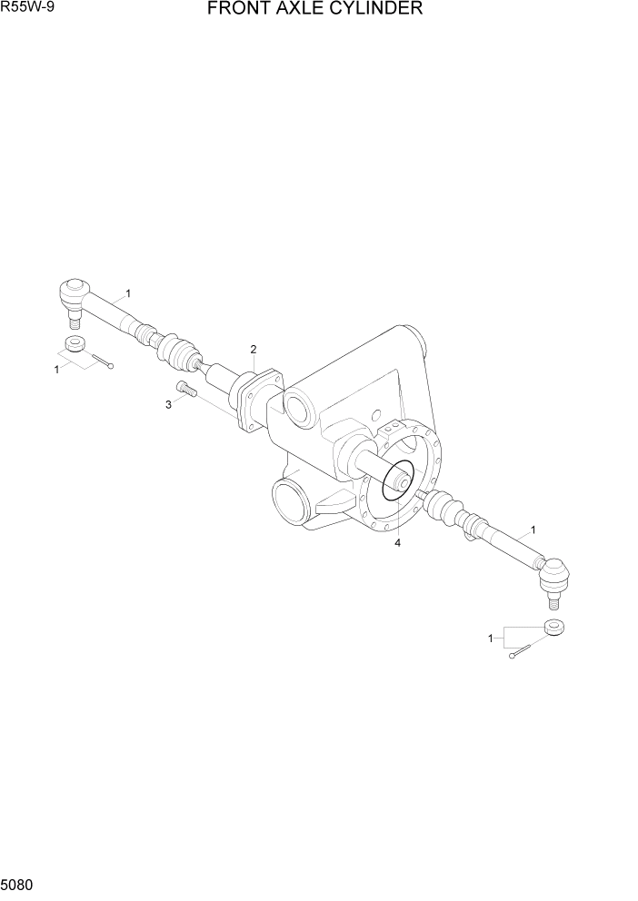 Схема запчастей Hyundai R55W-9 - PAGE 5080 FRONT AXLE CYLINDER ТРАНСМИССИЯ