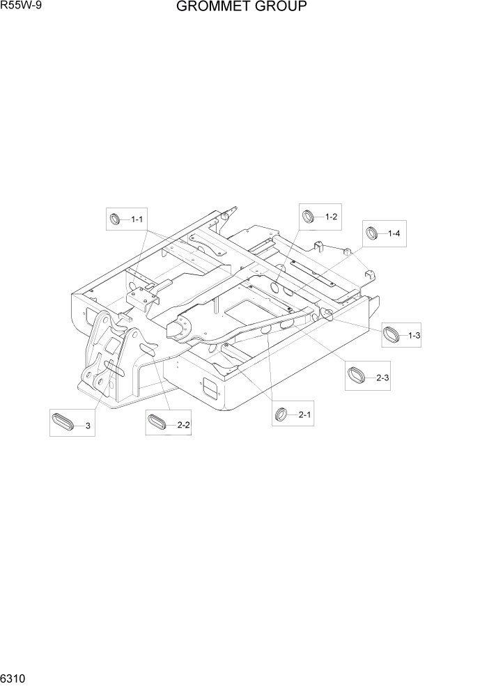 Схема запчастей Hyundai R55W-9 - PAGE 6310 GROMMET GROUP СТРУКТУРА