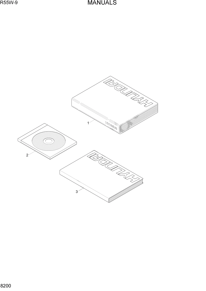 Схема запчастей Hyundai R55W-9 - PAGE 8200 MANUALS ДРУГИЕ ЧАСТИ