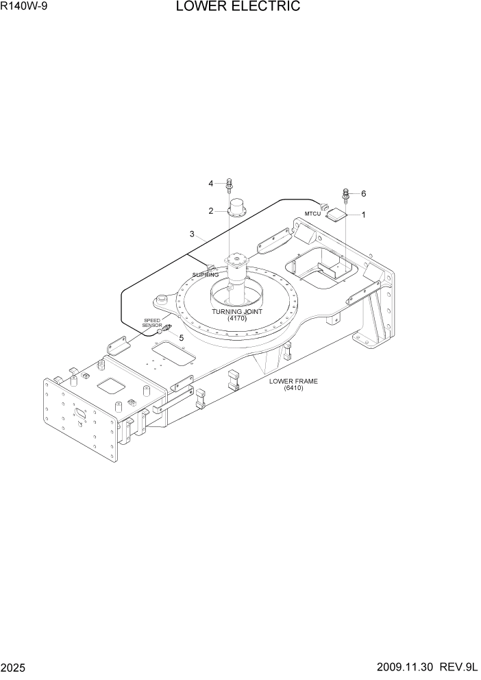 Схема запчастей Hyundai R140W9 - PAGE 2025 LOWER ELECTRIC ЭЛЕКТРИЧЕСКАЯ СИСТЕМА