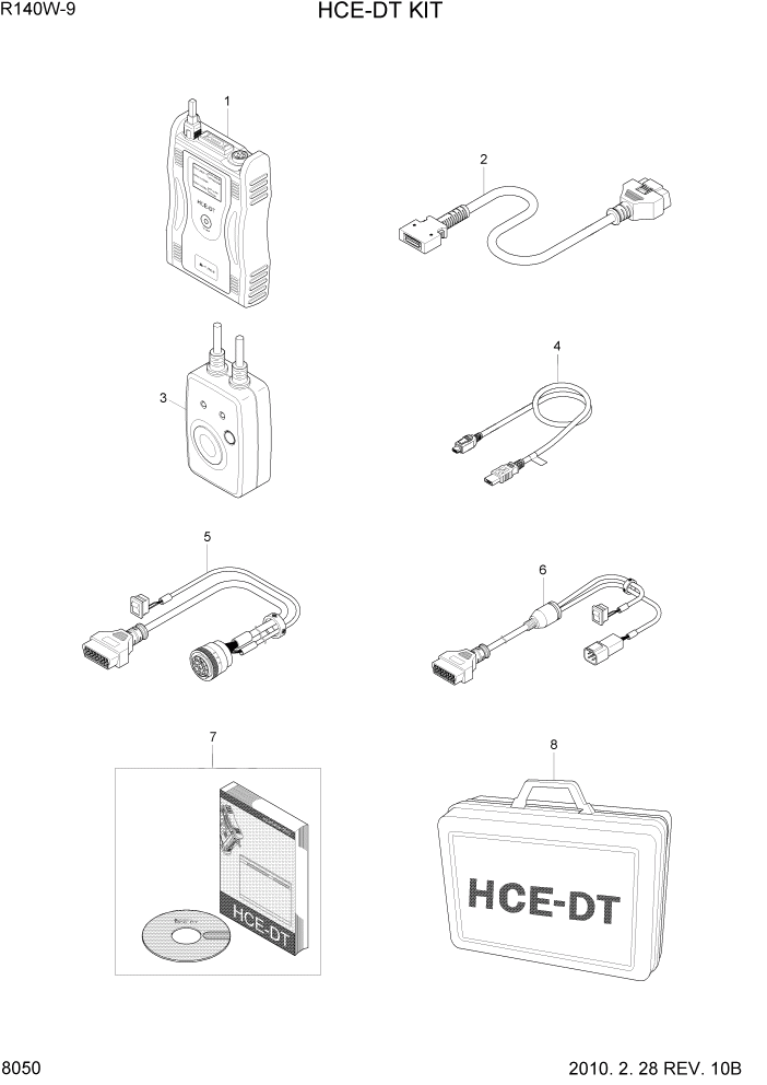 Схема запчастей Hyundai R140W9 - PAGE 8050 HCE-DT KIT ДРУГИЕ ЧАСТИ