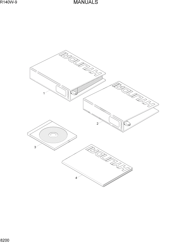 Схема запчастей Hyundai R140W9 - PAGE 8200 MANUALS ДРУГИЕ ЧАСТИ