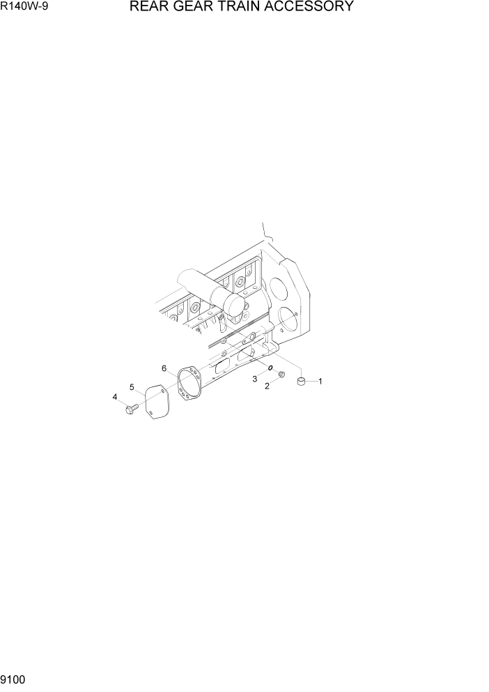 Схема запчастей Hyundai R140W9 - PAGE 9100 REAR GEAR TRAIN ACCESSORY ДВИГАТЕЛЬ БАЗА