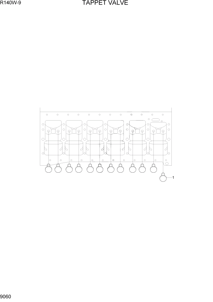 Схема запчастей Hyundai R140W9 - PAGE 9060 VALVE TAPPET ДВИГАТЕЛЬ БАЗА