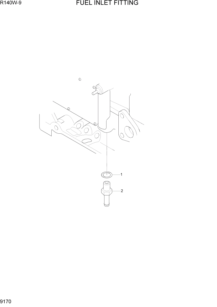 Схема запчастей Hyundai R140W9 - PAGE 9170 FUEL INLET FITTING ДВИГАТЕЛЬ БАЗА