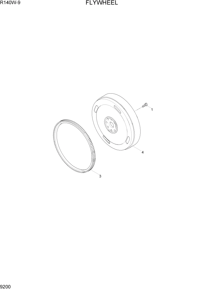 Схема запчастей Hyundai R140W9 - PAGE 9200 FLYWHEEL ДВИГАТЕЛЬ БАЗА