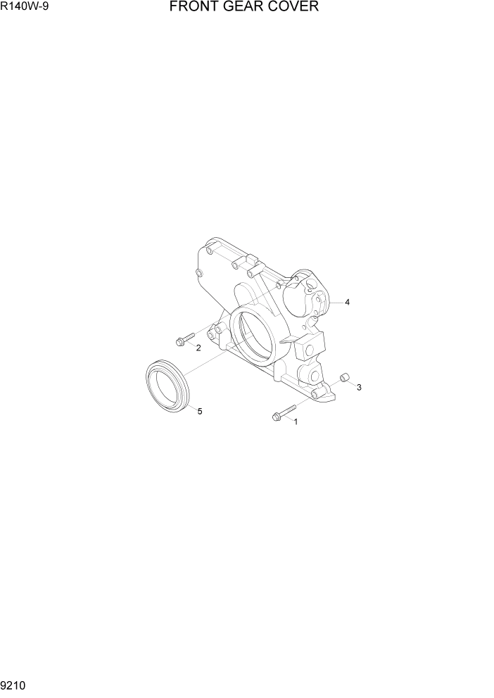 Схема запчастей Hyundai R140W9 - PAGE 9210 FRONT GEAR COVER ДВИГАТЕЛЬ БАЗА