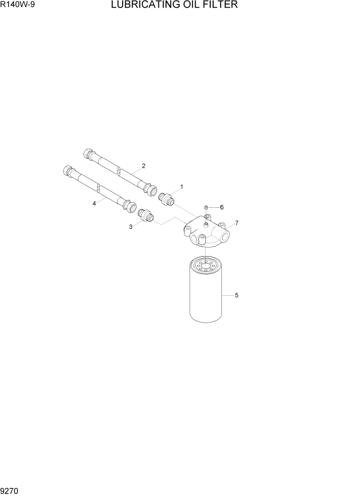 Схема запчастей Hyundai R140W9 - PAGE 9270 LUBRICATING OIL FILTER ДВИГАТЕЛЬ БАЗА