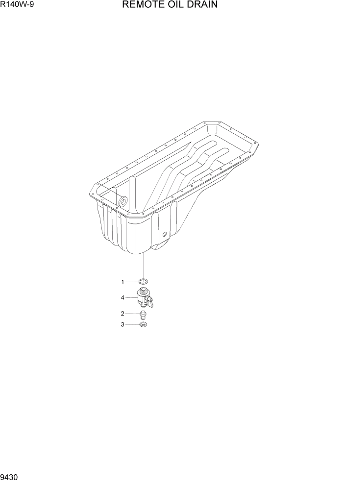 Схема запчастей Hyundai R140W9 - PAGE 9430 REMOTE OIL DRAIN ДВИГАТЕЛЬ БАЗА