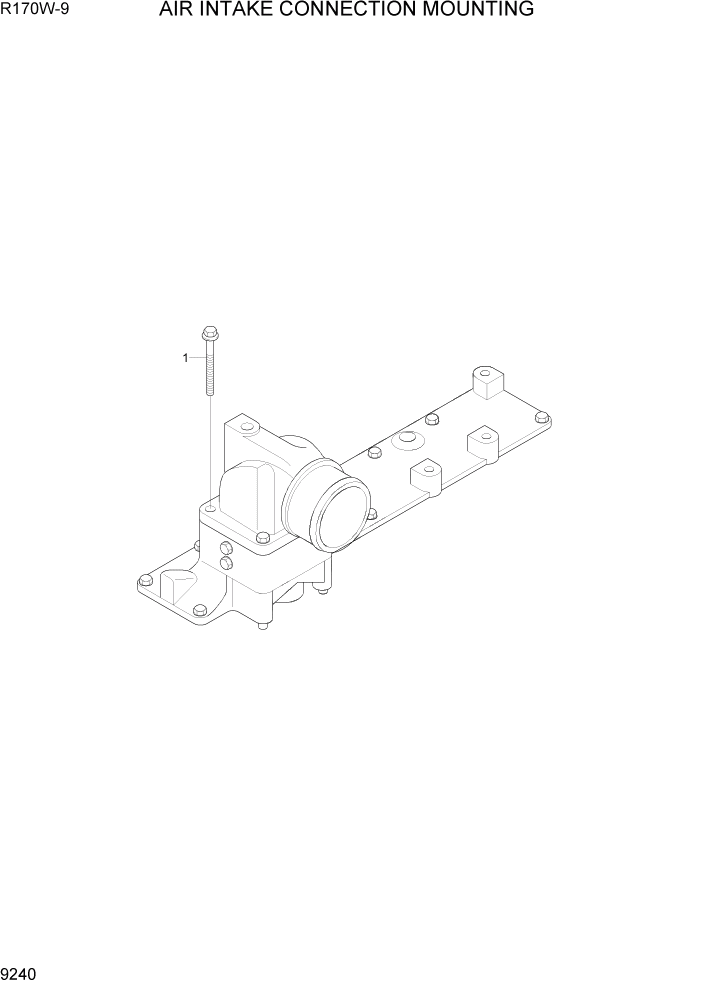 Схема запчастей Hyundai R170W9 - PAGE 9240 AIR INTAKE CONNECTION MOUNTING ДВИГАТЕЛЬ БАЗА