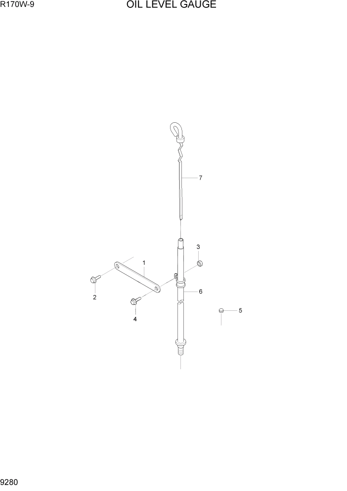 Схема запчастей Hyundai R170W9 - PAGE 9280 OIL LEVEL GAUGE ДВИГАТЕЛЬ БАЗА