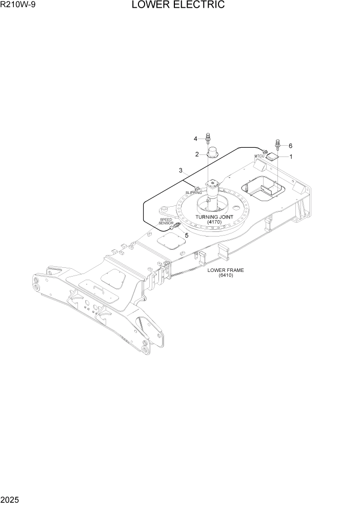 Схема запчастей Hyundai R210W-9 - PAGE 2025 LOWER ELECTRIC ЭЛЕКТРИЧЕСКАЯ СИСТЕМА