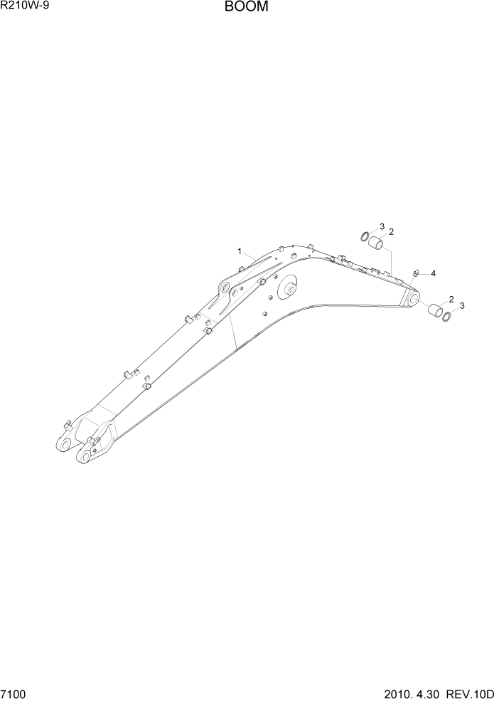 Схема запчастей Hyundai R210W-9 - PAGE 7100 BOOM РАБОЧЕЕ ОБОРУДОВАНИЕ