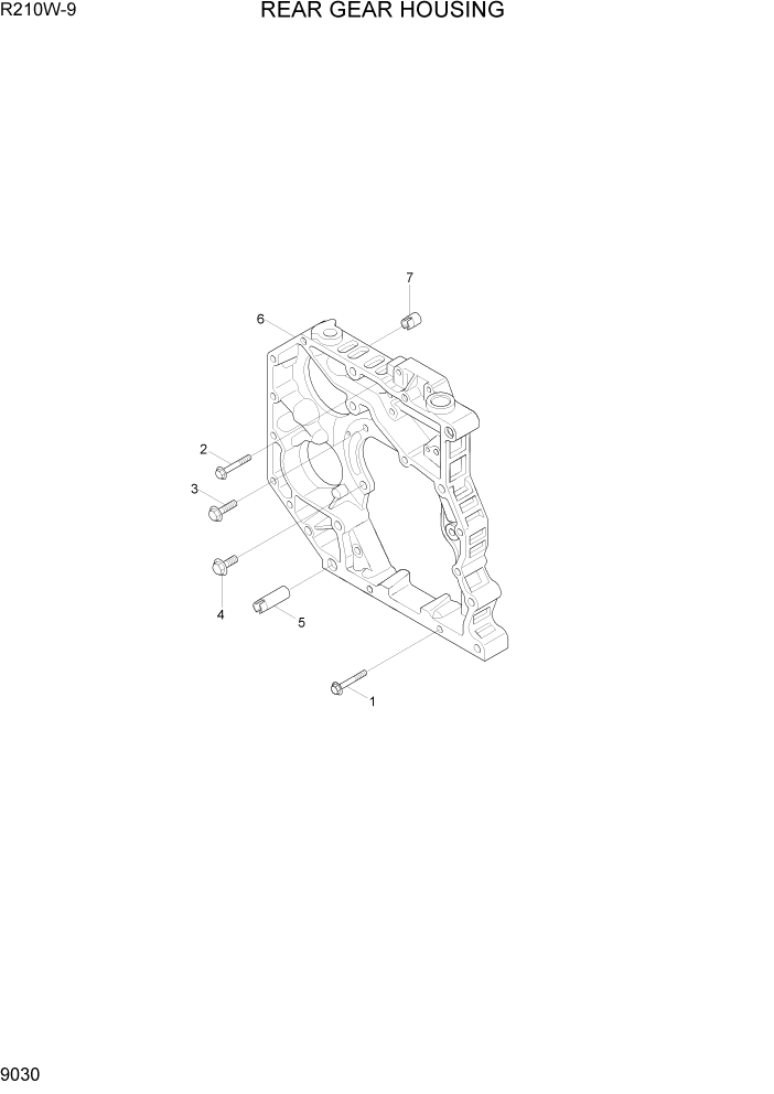 Схема запчастей Hyundai R210W-9 - PAGE 9030 REAR GEAR HOUSING ДВИГАТЕЛЬ БАЗА