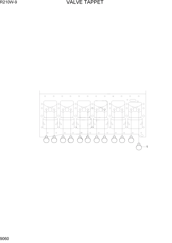 Схема запчастей Hyundai R210W-9 - PAGE 9060 VALVE TAPPET ДВИГАТЕЛЬ БАЗА