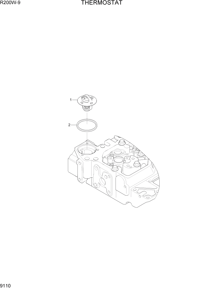 Схема запчастей Hyundai R210W-9 - PAGE 9110 THERMOSTAT ДВИГАТЕЛЬ БАЗА