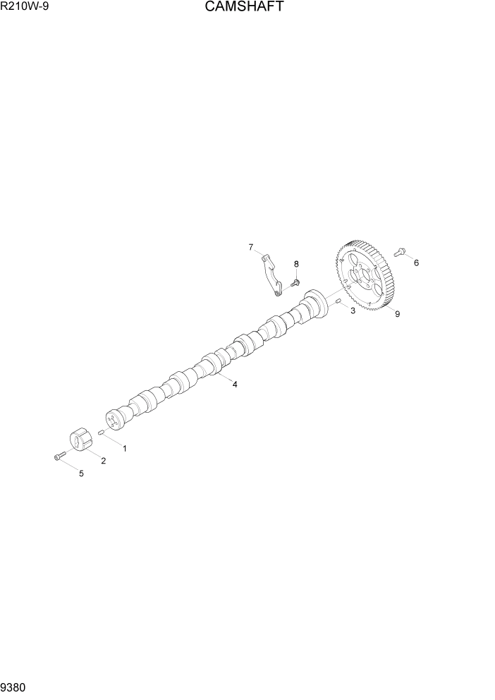 Схема запчастей Hyundai R210W-9 - PAGE 9380 CAMSHAFT ДВИГАТЕЛЬ БАЗА