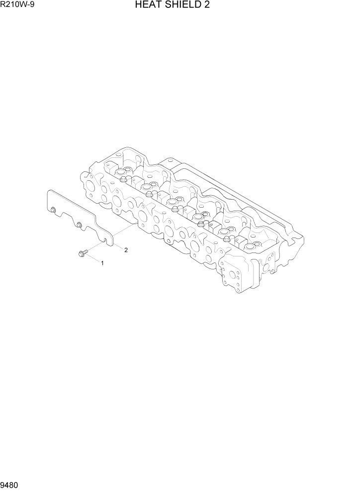 Схема запчастей Hyundai R210W-9 - PAGE 9480 HEAT SHIELD 2 ДВИГАТЕЛЬ БАЗА