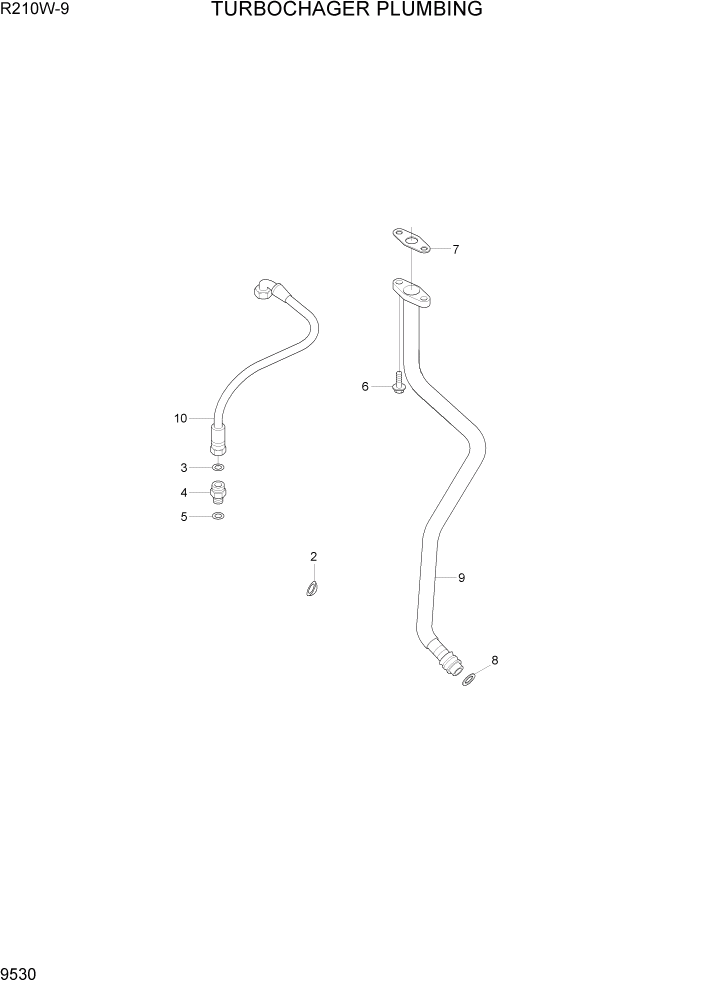 Схема запчастей Hyundai R210W-9 - PAGE 9530 TURBOCHARGER PLUMBING ДВИГАТЕЛЬ БАЗА