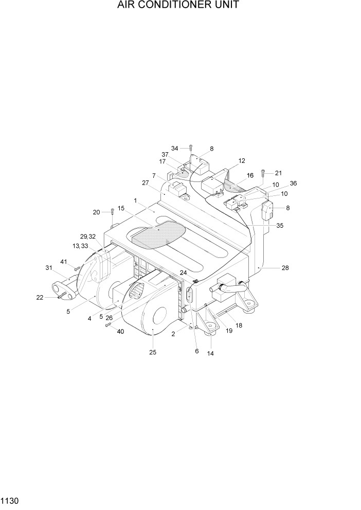 Схема запчастей Hyundai R55W7A - PAGE 1130 AIR CONDITIONER UNIT СИСТЕМА ДВИГАТЕЛЯ