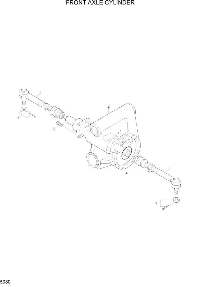 Схема запчастей Hyundai R55W7A - PAGE 5080 FRONT AXLE CYLINDER ТРАНСМИССИЯ